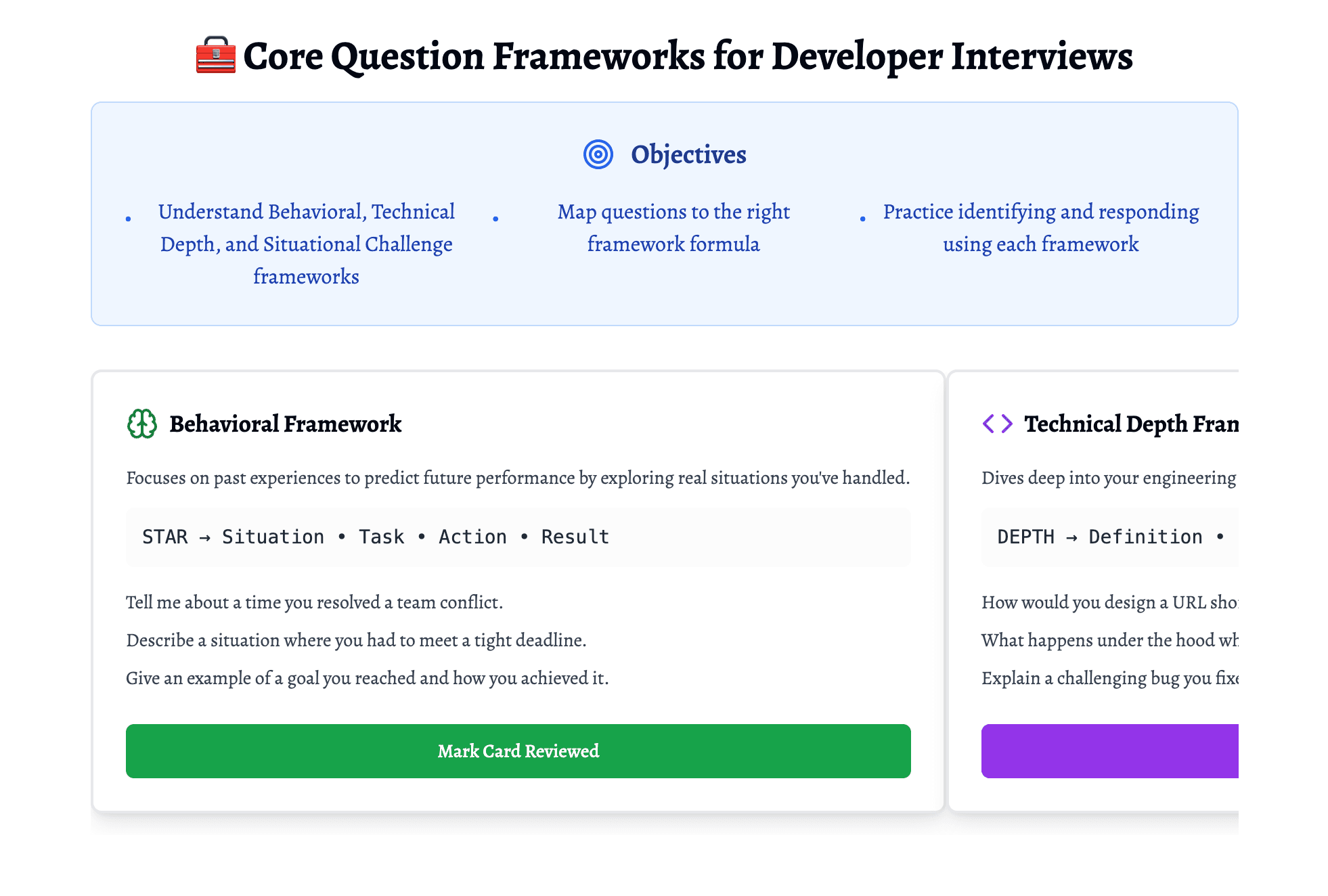 Interview Frameworks lesson preview